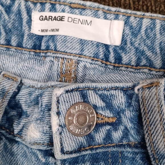 Garage Mom Jeans Size 0 Distressed Ripped High Rise Grunge Raw Hem Cotton 24x27 - Picture 11 of 12